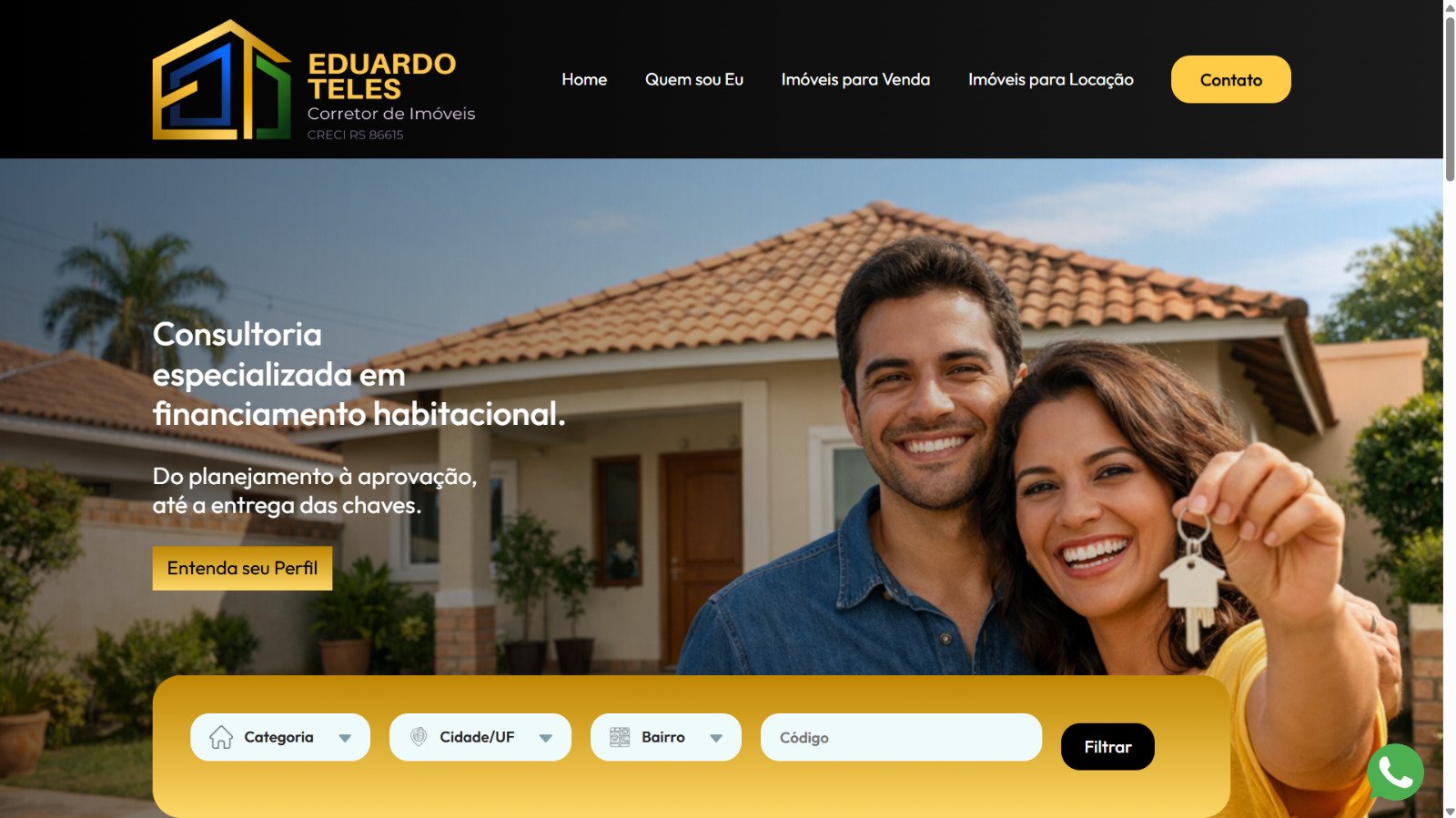 Prévia do modelo 03 de site imobiliário
