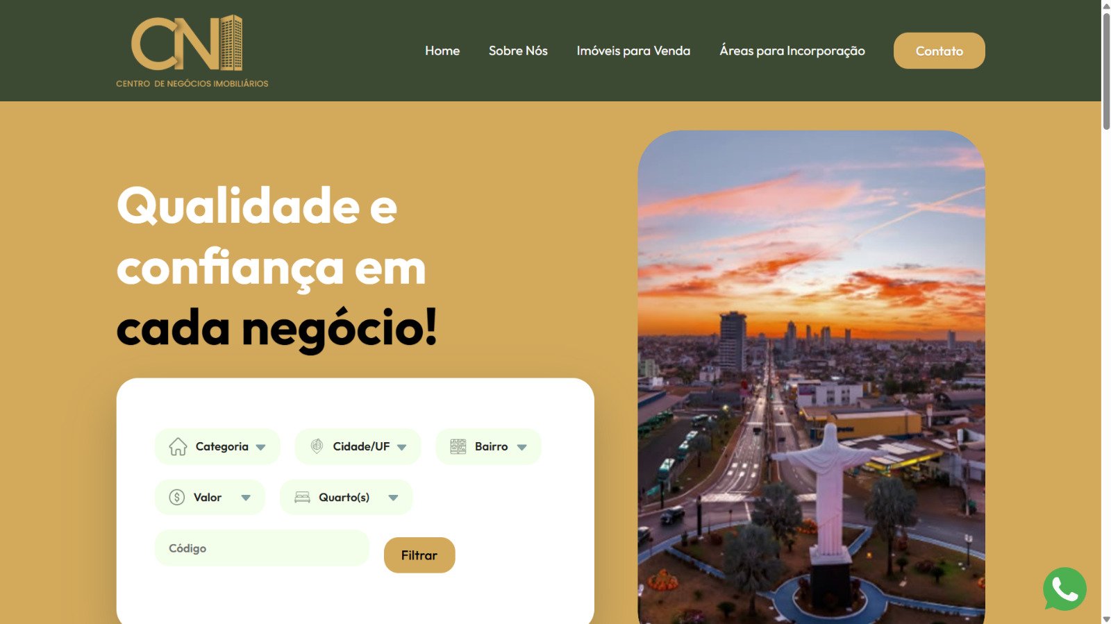 Prévia do modelo 05 de site imobiliário